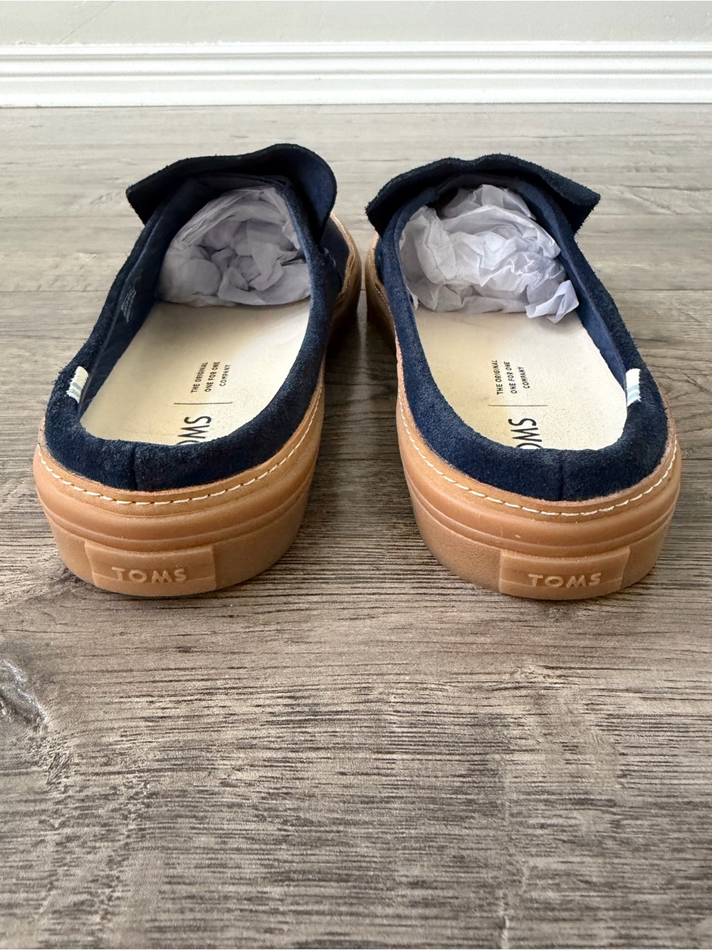 TOMS Sunrise Suede Mules Womens Size 7.5 Navy Slip On Casual Minimalist Shoes - Picture 6 of 9
